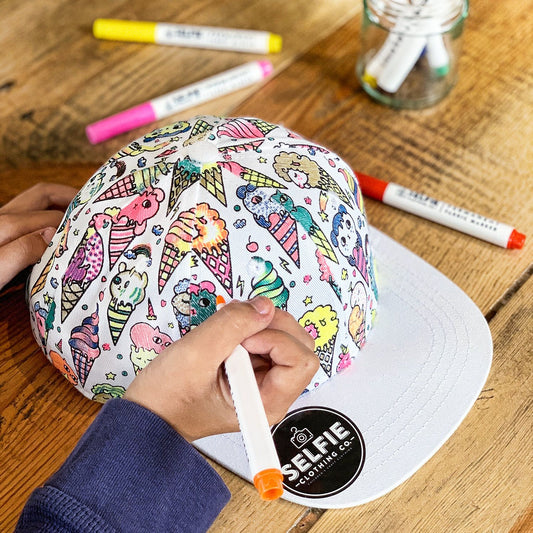 IceKream Unicorn Colour In Snapback Cap by Selfie Clothing