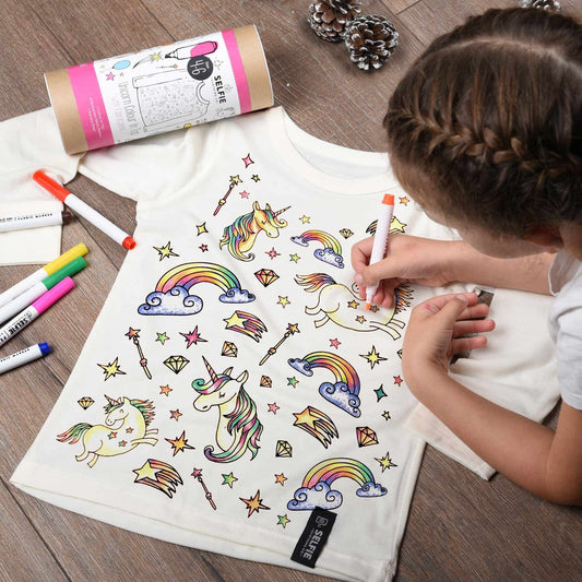Unicorn Kids Colour In Top by Selfie Clothing