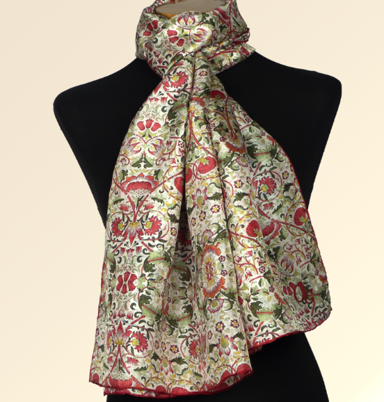 OLALLA GAMBIN - Silk scarf Habotai Margaret Art Nouveau
