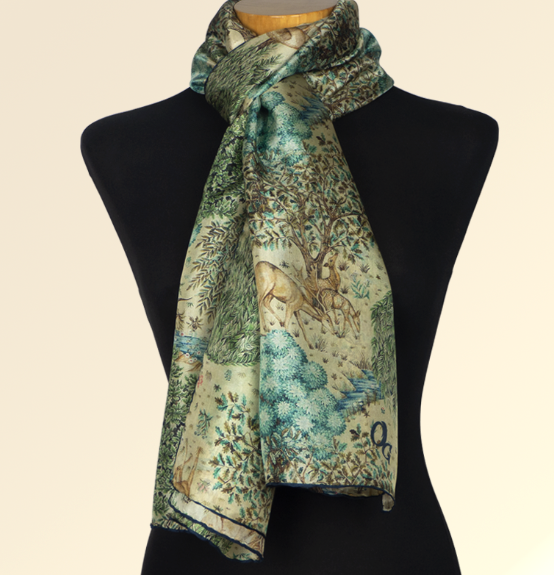 OLALLA GAMBIN - Habotai Janis Art Nouveau silk scarf