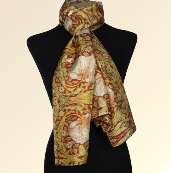 OLALLA GAMBIN - Habotai Basile Art Nouveau silk scarf