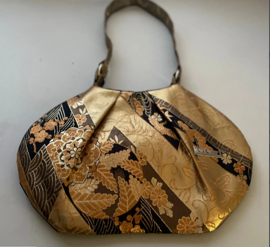 Koi Girl - Bronze And Gold Floral Handbag