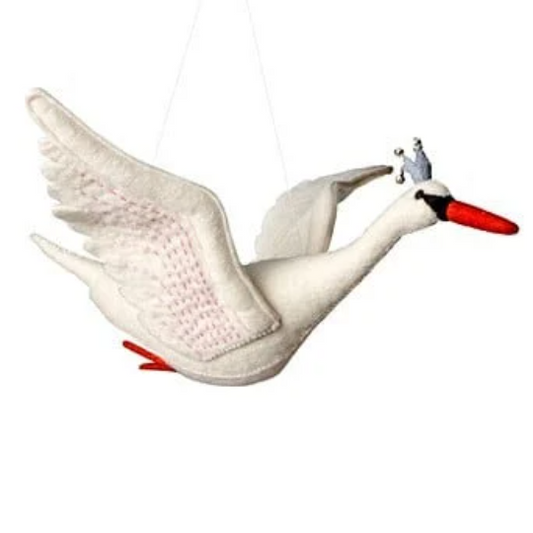 Sew heart Felt Fixed Winged Swan Nursery Mobile